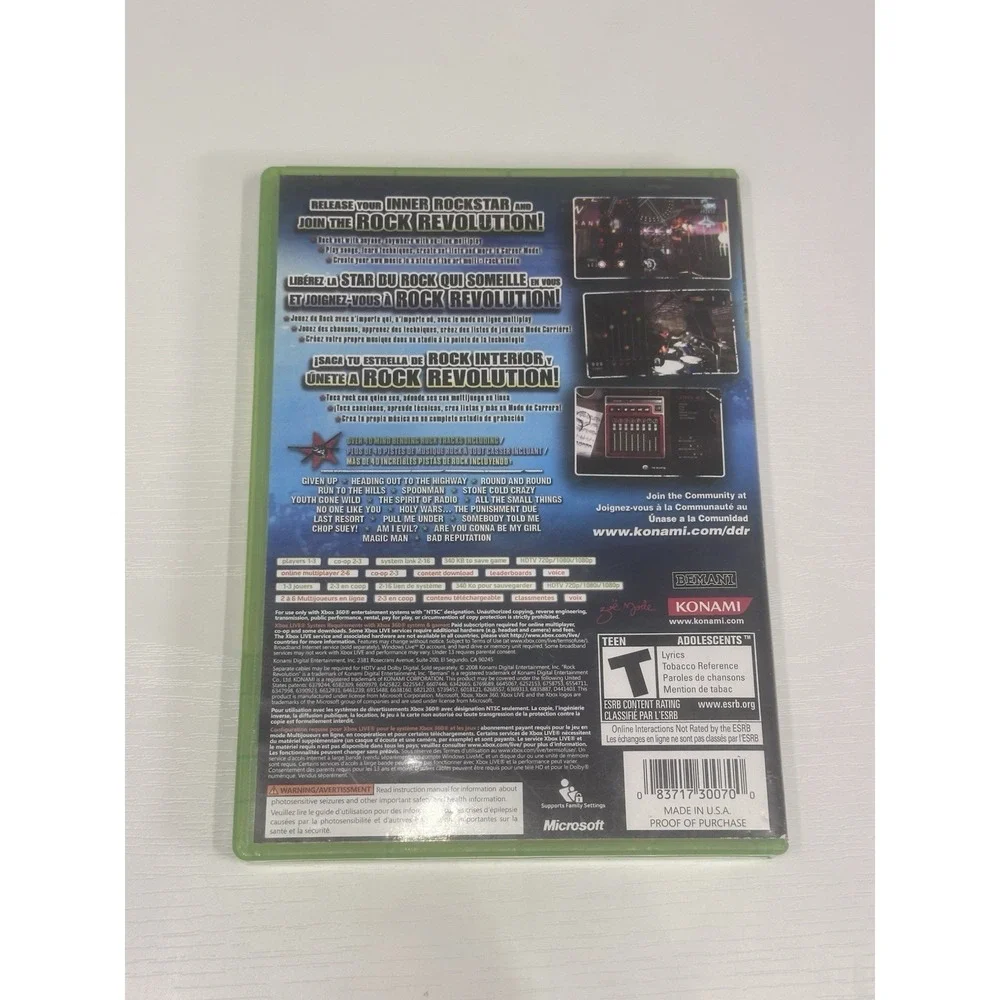 Rock Revolution Microsoft Xbox 360 Complete With Manual